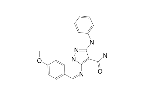 5-[(4-METHOXYBENZYLIDENE)-AMINO]-3-(PHENYLAMINO)-1H-PYRAZOLE-4-CARBOXAMIDE