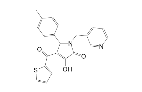 3-hydroxy-5-(4-methylphenyl)-1-(3-pyridinylmethyl)-4-(2-thienylcarbonyl)-1,5-dihydro-2H-pyrrol-2-one