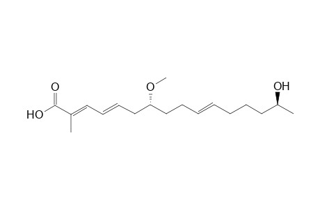 15(S)-Hydroxy-2-methyl-7(R)-methoxyhexadeca-2(E),4(E),10(E)-trienoic Acid