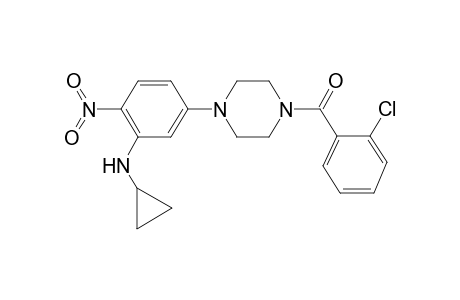 benzenamine, 5-[4-(2-chlorobenzoyl)-1-piperazinyl]-N-cyclopropyl-2-nitro-