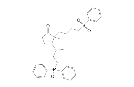 (1'RS,2RS,3RS)- and (1'RS,2SR,3SR)-2-methyl-3-[1'-methyl-3'-(diphenylphosphinoyl)propyl]-2-[4''-(phenylsulfonyl)butyl]cyclpoentan-1-one (83:17 mixture)