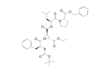 N-{(2R,3R)-1-[[N-(Tert-butoxycarbonyl)-(S)-phenylalanyl]-3-(ethoxycarbonyl)aziridin-2-yl]carbonyl}-(S)-leucyl-(S)-proline benzyl ester