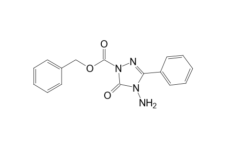 (phenylmethyl) 4-azanyl-5-oxidanylidene-3-phenyl-1,2,4-triazole-1-carboxylate