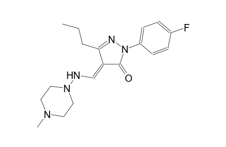 3H-pyrazol-3-one, 2-(4-fluorophenyl)-2,4-dihydro-4-[[(4-methyl-1-piperazinyl)amino]methylene]-5-propyl-, (4E)-