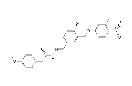 N'-((E)-{4-methoxy-3-[(3-methyl-4-nitrophenoxy)methyl]phenyl}methylidene)-2-(4-methoxyphenyl)acetohydrazide