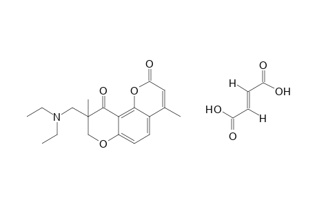 9-[(diethylamino)methyl]-8,9-dihydro-4,9-dimethyl-2H,10H-benzo[1,2-b:3,4-b']dipyran-2,10-dione, fumarate(1:1)