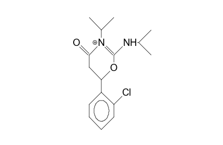 6-(2-Chloro-phenyl)-5,6-dihydro-2-isopropylamino-3-isopropyl-4-oxo-4H-1,3-oxazinium cation