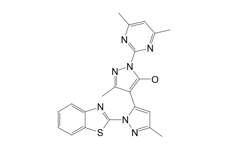 1-(4,6-DIMETHYLPYRIMIDIN-2-YL)-1'-(BENZOTHIAZOL-2-YL)-3,3'-DIMETHYL-(4,5'-BIPYRAZOL)-5-OL