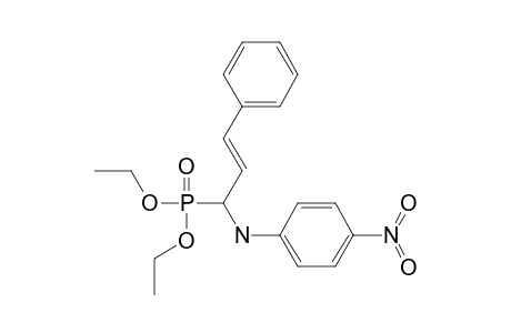 Phosphonic acid, [1-[(4-nitrophenyl)amino]-3-phenyl-2-propenyl]-, diethyl ester