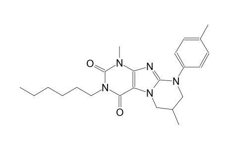 3-hexyl-1,7-dimethyl-9-(4-methylphenyl)-6,7,8,9-tetrahydropyrimido[2,1-f]purine-2,4(1H,3H)-dione