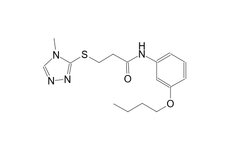 propanamide, N-(3-butoxyphenyl)-3-[(4-methyl-4H-1,2,4-triazol-3-yl)thio]-