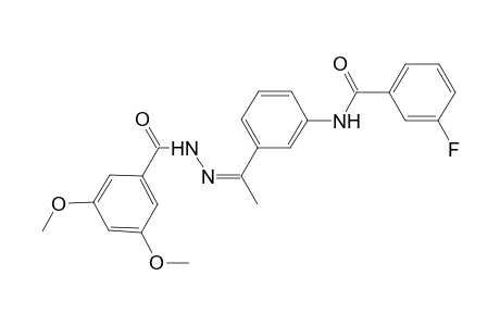 N-{3-[(1Z)-N-(3,5-dimethoxybenzoyl)ethanehydrazonoyl]phenyl}-3-fluorobenzamide