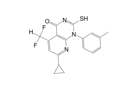 pyrido[2,3-d]pyrimidin-4(1H)-one, 7-cyclopropyl-5-(difluoromethyl)-2-mercapto-1-(3-methylphenyl)-