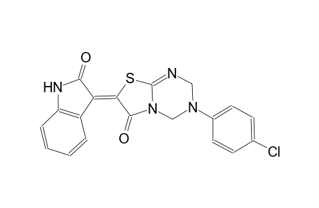 (7Z)-3-(4-chlorophenyl)-7-(2-oxo-1,2-dihydro-3H-indol-3-ylidene)-3,4-dihydro-2H-[1,3]thiazolo[3,2-a][1,3,5]triazin-6(7H)-one