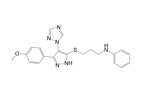 1-[5-(3-Anilinopropylthio)-3-p-methoxyphenyl-1H-pyrazol-4-yl]-1,2,4-triazole