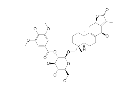 PHLOGACANTHOSIDE_C;14-BETA,19-DIHYDROXYABIETA-8,13(15)-DIEN-16,12-OLIDE_19-O-[2-(4-HYDROXY-3,5-DIMETHOXYBENZOYL)]-BETA-D-GLUCOPYRANOSIDE