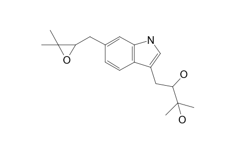 3-(2',3'-Dihydroxy-3'-methylbutyl)-6-(2",3"-epoxy-3"-methylbutyl)indole