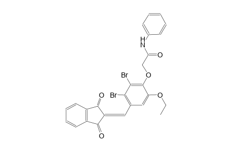 2-{2,3-dibromo-4-[(1,3-dioxo-1,3-dihydro-2H-inden-2-ylidene)methyl]-6-ethoxyphenoxy}-N-phenylacetamide