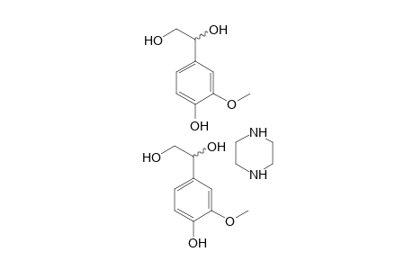 DL-1-(4-hydroxy-3-methoxyphenyl)-1,2-ethanediol, compound with piperazine (2:1)