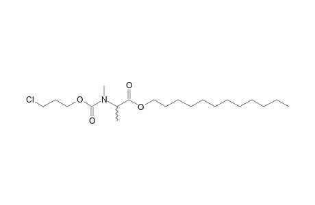 dl-Alanine, N-methyl-N-(3-chloropropoxycarbonyl)-, dodecyl ester