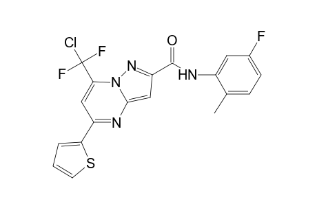 7-[chloranyl-bis(fluoranyl)methyl]-N-(5-fluoranyl-2-methyl-phenyl)-5-thiophen-2-yl-pyrazolo[1,5-a]pyrimidine-2-carboxamide