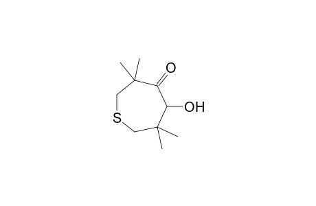 5-Hydroxy-3,3,6,6-tetramethylthiepan-4-one