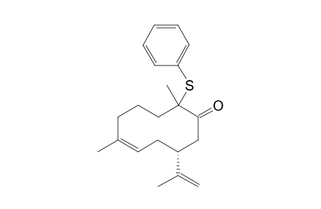 (Z)-(R)-3-Isopropenyl-6,10-dimethyl-10-phenylsulfanyl-cyclodec-5-enone