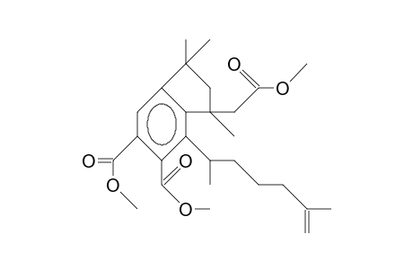 Methyl-[(1'S)-5',6'-di-(methoxycarbonyl)-1',3',3'-trimethyl-7'-[(1'R)-1',5'-dimethylhex-5'-enyl]-2,3-dihydro-1H-inden-1'