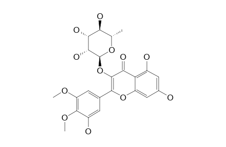 3,5,7,5'-TETRAHYDROXY-3',4'-DIMETHOXY-3-O-ALPHA-L-RHAMNOPYRANOSYL-FLAVONE