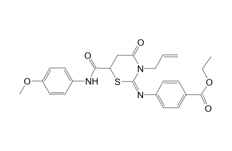 benzoic acid, 4-[[(2E)-tetrahydro-6-[[(4-methoxyphenyl)amino]carbonyl]-4-oxo-3-(2-propenyl)-2H-1,3-thiazin-2-ylidene]amino]-, ethyl ester