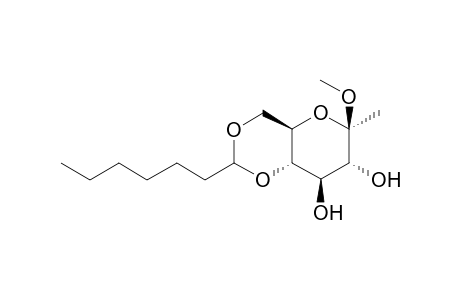 Methyl - 4,6-O-heptylidene-D- .beta.-(methoxy)glucopyranoside