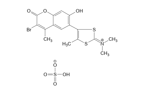 [4-(3-bromo-7-hydroxy-4-methyl-2-oxo-2H-1-benzopyran-6-yl)-5-methyl-1,3-dithiol-2-ylidene]dimethylammonium hydrogen sulfate