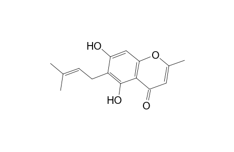 4H-1-Benzopyran-4-one, 5,7-dihydroxy-2-methyl-6-(3-methyl-2-butenyl)-