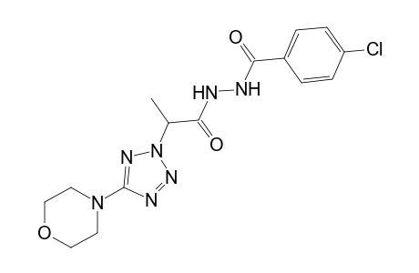 1-(p-chlorobenzoyl)-2-[2-(5-morpholino-2H-tetrazol-2-yl)propionyl]hydrazine