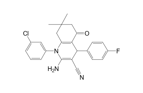 2-Amino-1-(3-chlorophenyl)-4-(4-fluorophenyl)-5-keto-7,7-dimethyl-6,8-dihydro-4H-quinoline-3-carbonitrile