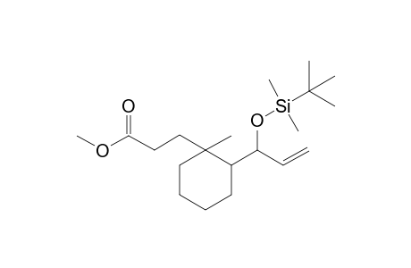 Cyclohexanepropanoic acid, 2-[1-[[(1,1-dimethylethyl)dimethylsilyl]o xy]-2-propenyl]-1-methyl-, methyl ester, [1.alpha.,2.beta.(S*)]-(.+-.)-