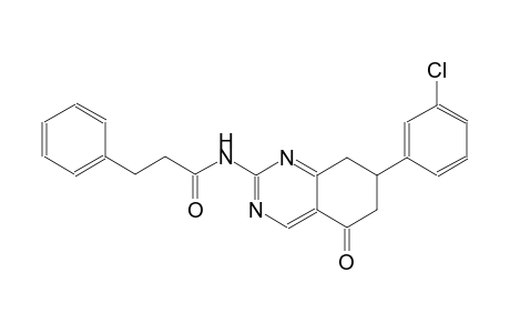 N-[7-(3-chlorophenyl)-5-oxo-5,6,7,8-tetrahydro-2-quinazolinyl]-3-phenylpropanamide