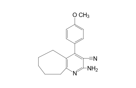 2-amino-4-(p-methoxyphenyl)-6,7,8,9-tetrahydro-5H-cyclohepta[b]pyridine-3-carbonitrile