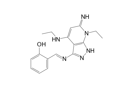 o-{N-[6,7-dihydro-7-ethyl-4-(ethylamino)-6-imino-1H-pyrazolo[3,4-b]pyridin-3-yl]formimidoyl}phenol