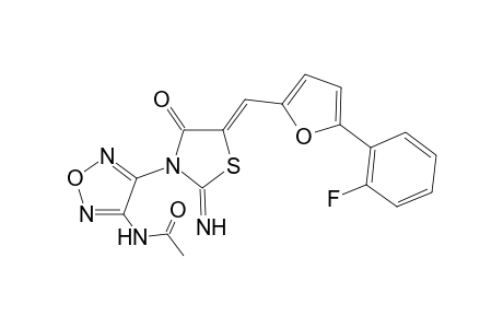 acetamide, N-[4-[(5Z)-5-[[5-(2-fluorophenyl)-2-furanyl]methylene]-2-imino-4-oxothiazolidinyl]-1,2,5-oxadiazol-3-yl]-