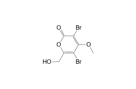 3,5-bis(bromanyl)-6-(hydroxymethyl)-4-methoxy-pyran-2-one