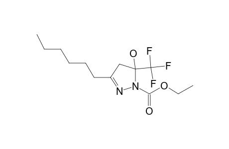 ethyl 3-hexyl-5-hydroxy-5-(trifluoromethyl)-4,5-dihydro-1H-pyrazole-1-carboxylate