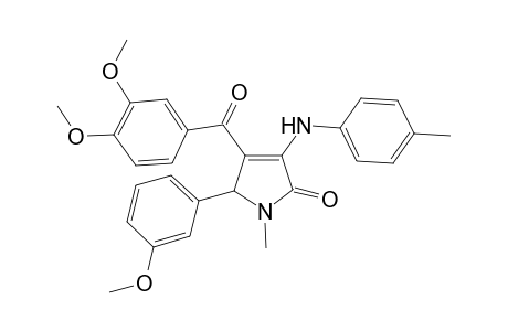 2H-Pyrrol-2-one, 4-(3,4-dimethoxybenzoyl)-1,5-dihydro-5-(3-methoxyphenyl)-1-methyl-3-[(4-methylphenyl)amino]-