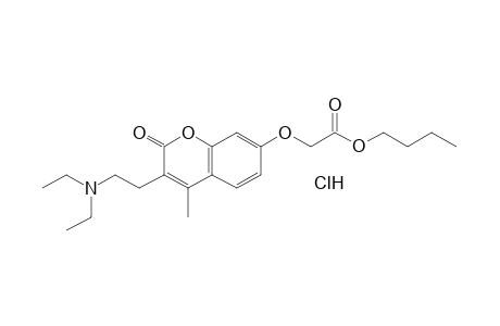 {{3-[2-(diethylamino)ethyl]-4-methyl-2-oxo-2H-1-benzopyran-7-yl}oxy}acetic acid, butyl ester, hydrochloride