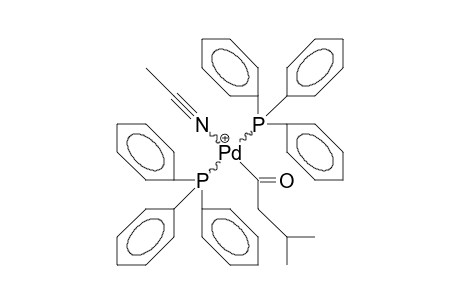 Bis(triphenylphosphino)-methylnitrilo-(2-methyl-propyl-acyl) palladium cation