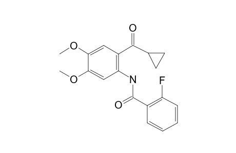 Benzamide, N-[2-(cyclopropylcarbonyl)-4,5-dimethoxyphenyl]-2-fluoro-