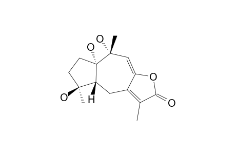 PHAEOCAULISIN_H;1-ALPHA,4-BETA,10-ALPHA-TRIHYDROXY-5-BETA-H-GUAI-7-(11),8-DIEN-12,8-OLIDE