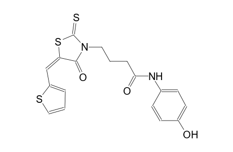 3-thiazolidinebutanamide, N-(4-hydroxyphenyl)-4-oxo-5-(2-thienylmethylene)-2-thioxo-, (5E)-