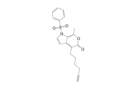 4-(Hex-1-yn-6-yl)-7-methyl-1-phenylsulfonylpyrano[3,4-b]pyrrol-5(1H)-one