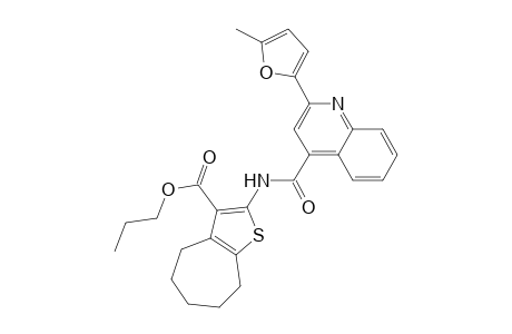 propyl 2-({[2-(5-methyl-2-furyl)-4-quinolinyl]carbonyl}amino)-5,6,7,8-tetrahydro-4H-cyclohepta[b]thiophene-3-carboxylate